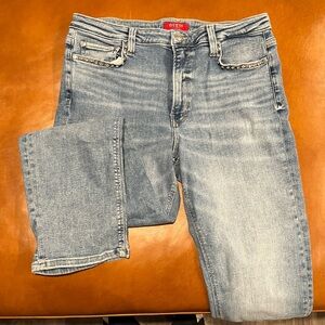 Guess Women's Straight Leg Jeans in Light Wash Blue